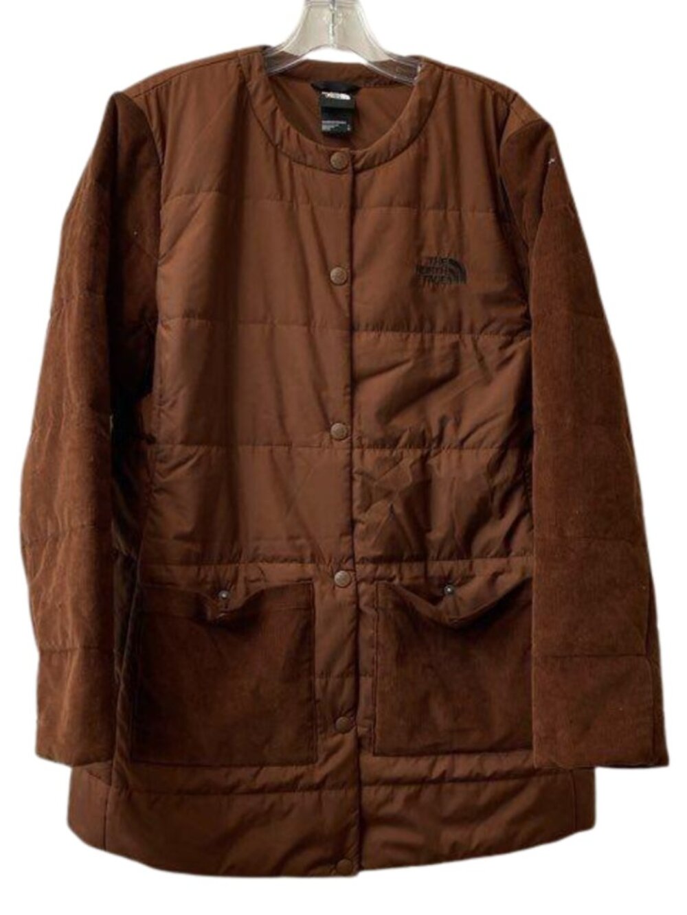 The North Face Harway Collarless Midi Jacket Quilted Puffer Dark Oak Sz L - Picture 3 of 7